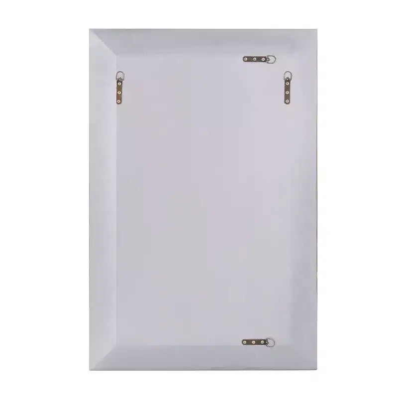 Specchio rettangolare da parete e da bagno 36"x24" con finiture perlinate: Stile moderno, cornice in legno, nessun assemblaggio richiesto