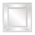 Howard Elliott Bijou Accent Wall Mirror Silver: Modern Square Glass, No Assembly, Wall Mount