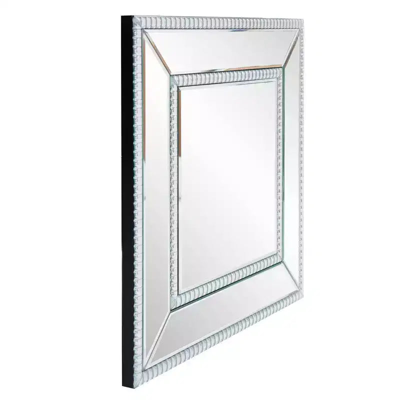 Specchio da parete Bijou Accent argento: Vetro quadrato moderno, nessun assemblaggio, montaggio a parete