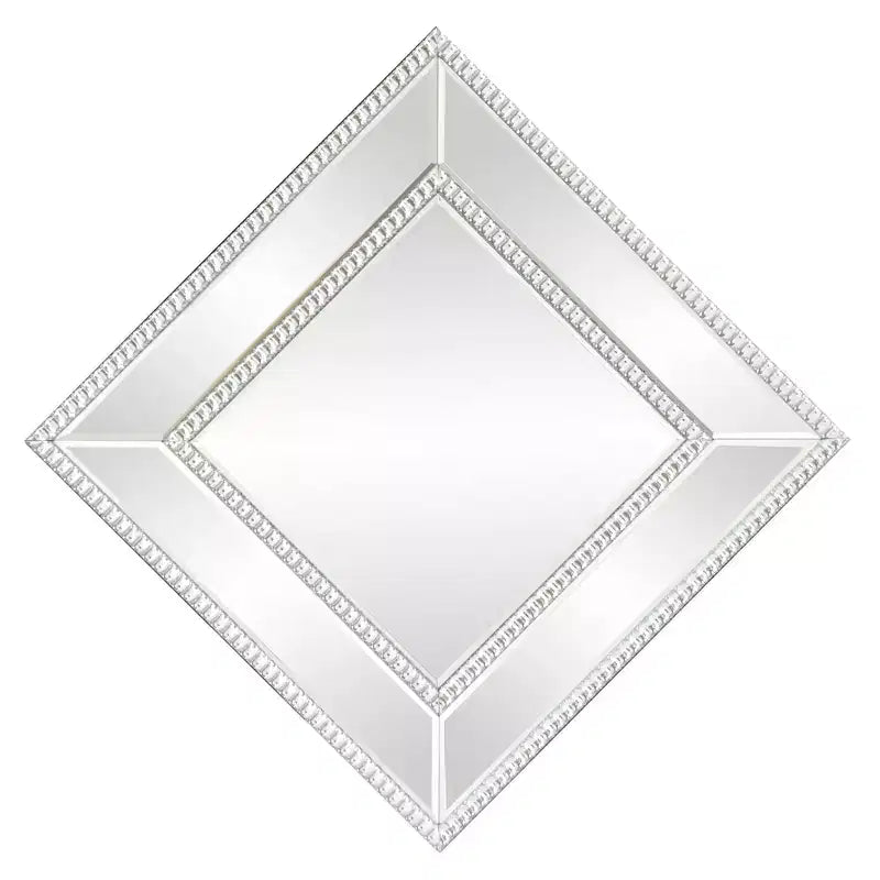 Specchio da parete Bijou Accent argento: Vetro quadrato moderno, nessun assemblaggio, montaggio a parete