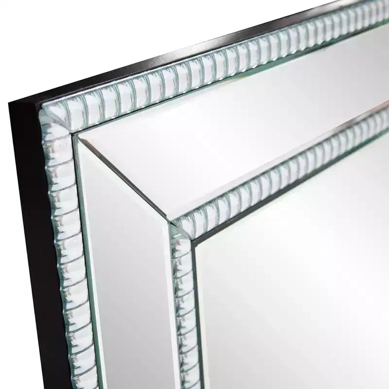 Specchio da parete Bijou Accent argento: Vetro quadrato moderno, nessun assemblaggio, montaggio a parete
