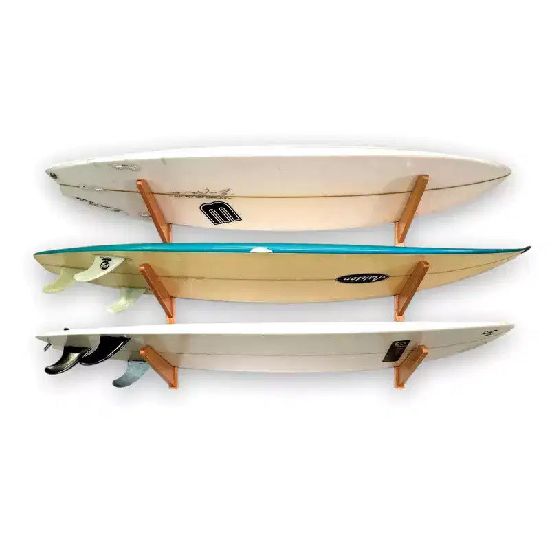 TidyTimber Rastrelliera porta tavole da surf in legno | Contiene 3 tavole da surf