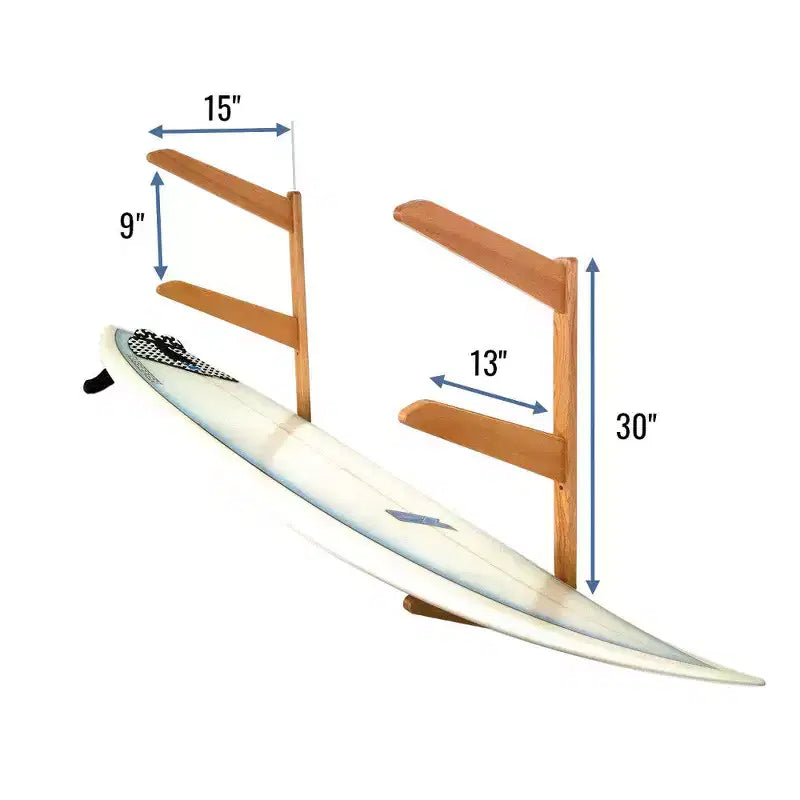 TidyTimber Rastrelliera porta tavole da surf in legno | Contiene 3 tavole da surf