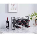 Kings Brand Furniture - Countertop Tabletop Wine Rack, Wine Bottle Storage Holder Stand for Home Kitchen & Bar - Pewter - No Assembly Required