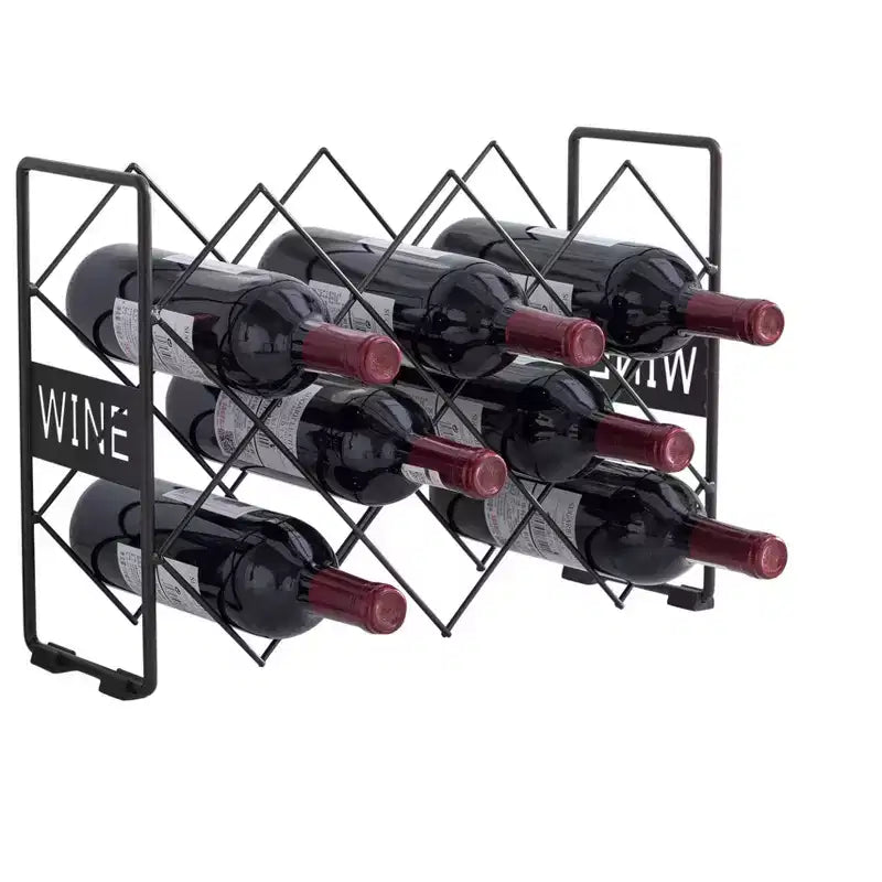 Portabottiglie da appoggio per vino, supporto per bottiglie di vino per casa, cucina e bar - Peltro - Nessun assemblaggio richiesto