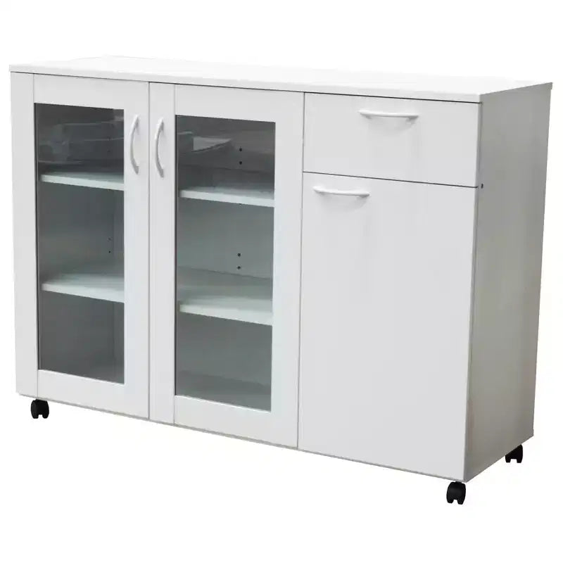 Prescott Credenza/Buffet Mobile da Cucina con Ripiani Regolabili e Cassetto, Bianco