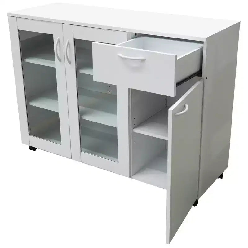 Prescott Credenza/Buffet Mobile da Cucina con Ripiani Regolabili e Cassetto, Bianco