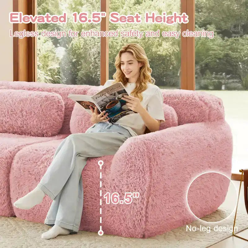 Divano senza struttura a forma di U, spugna HD 32D, fondo antiscivolo, con chaise longue, combinazione libera, confezione sottovuoto, seduta profonda per camera da letto/studio/home theater
