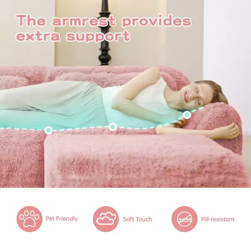 Divano senza struttura a forma di U, spugna HD 32D, fondo antiscivolo, con chaise longue, combinazione libera, confezione sottovuoto, seduta profonda per camera da letto/studio/home theater