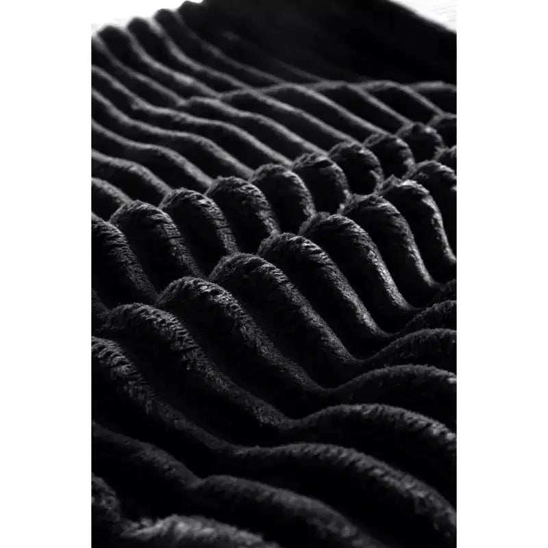 Divano Sezionale Cloud 104, Chaise a U, Seduta Profonda, Tasche Laterali, Tessuto Felpato, Nessun Montaggio, Nero, Lato Destro