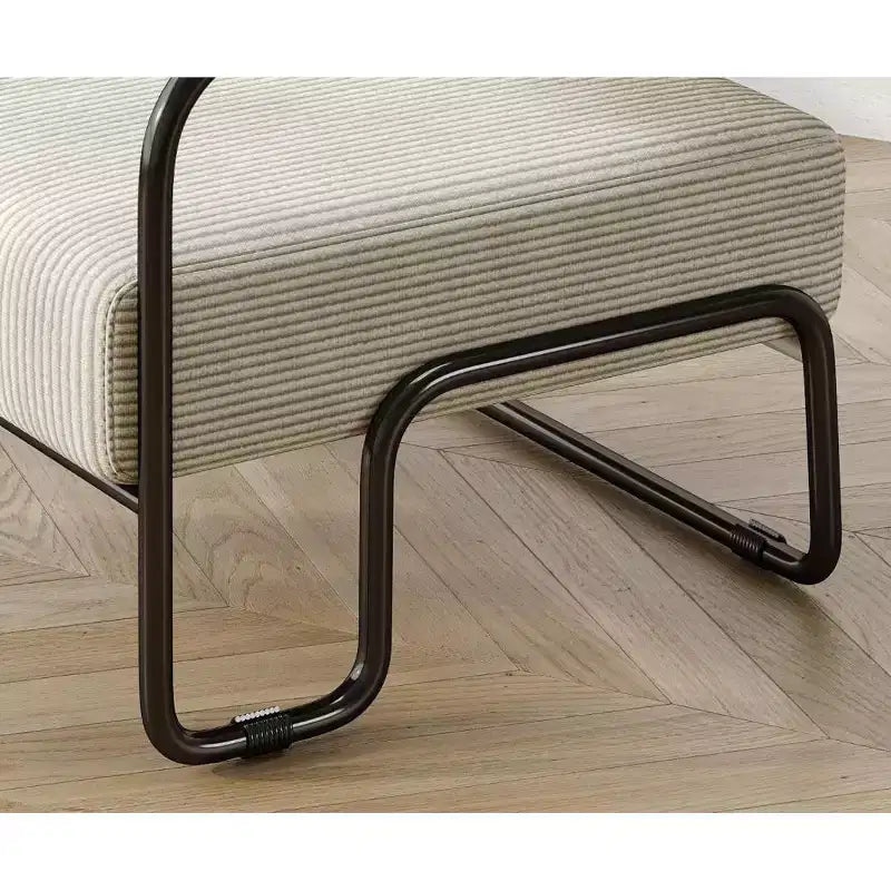 Poltrona lounge in velluto a coste, sedia divano pigra con telaio in ferro, schienale e braccioli integrati, piedini antiscivolo, sedia relax per balcone, soggiorno