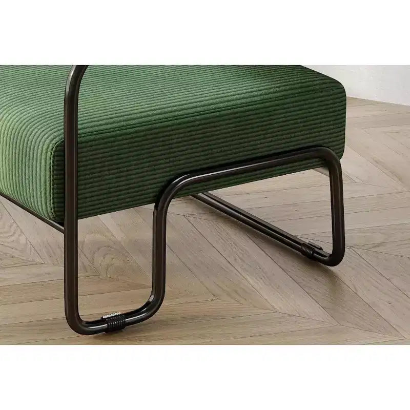 Poltrona lounge in velluto a coste, sedia divano pigra con telaio in ferro, schienale e braccioli integrati, piedini antiscivolo, sedia relax per balcone, soggiorno