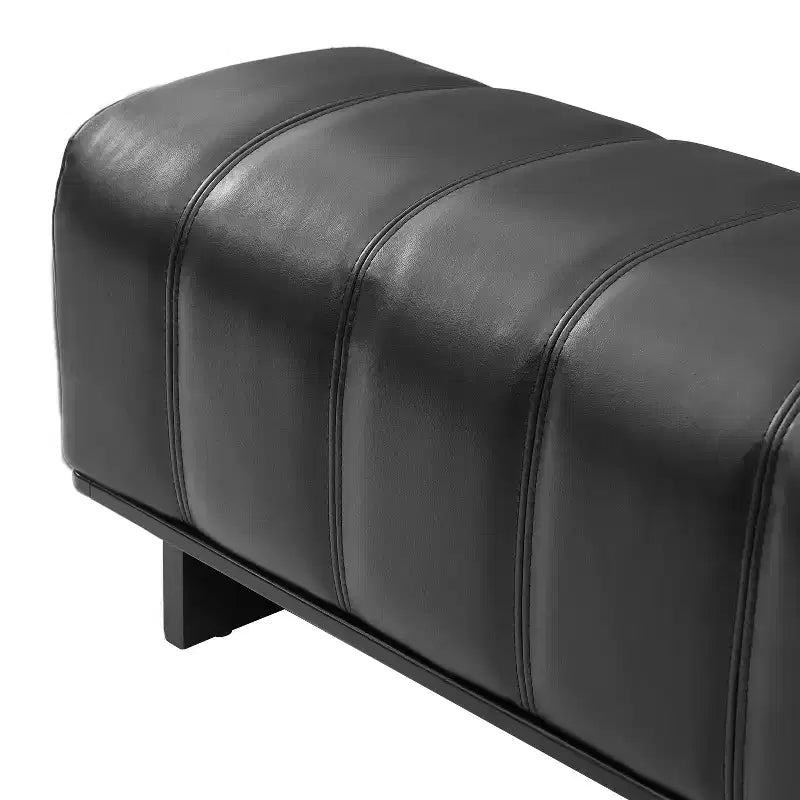 Panca da pranzo imbottita in ecopelle Tetsuya con gambe in legno di gomma