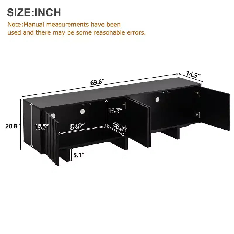 Mobile TV in Legno Effetto Venato Stile Retrò, Console Multimediale Rustica, Mobile TV Robusto con Anta Ondulata per TV fino a 75 pollici
