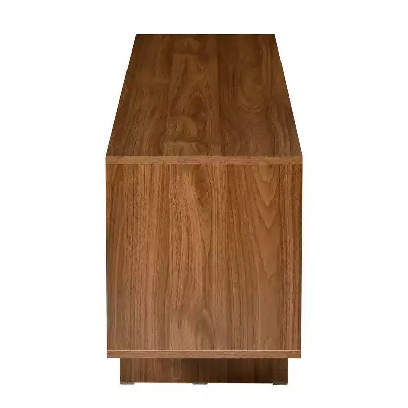 Mobile TV in Legno Effetto Venato Stile Retrò, Console Multimediale Rustica, Mobile TV Robusto con Anta Ondulata per TV fino a 75 pollici