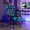 Sedia da Gaming Girevole a 360 Gradi Sedie da Ufficio con Ruote, Schienale Reclinabile, Altezza e Poggiapiedi Regolabili, Sedie da Videogiochi Ergonomiche, Max 136 kg