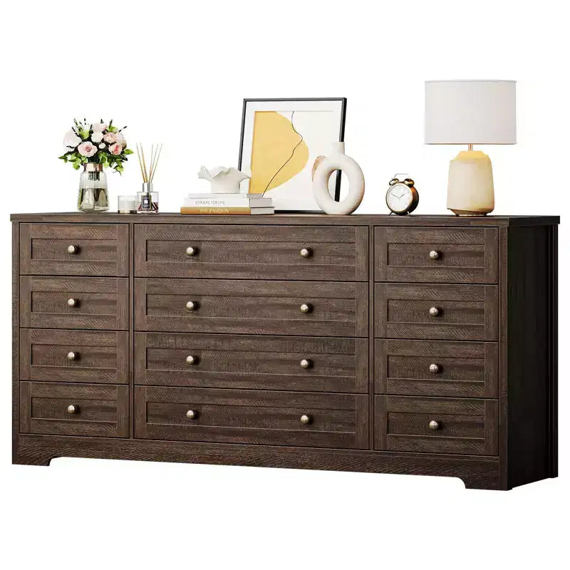 Comò a 12 cassetti, cassettiera in legno larga 160 cm, cassettiera moderna porta TV per TV da 65 pollici, per camera da letto, soggiorno, ingresso