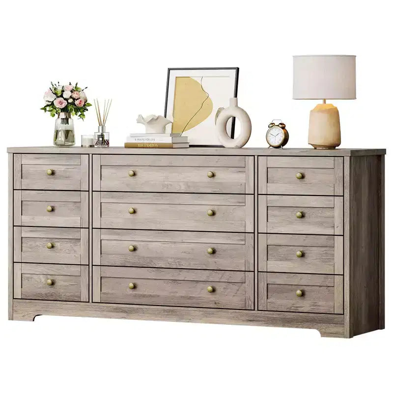 Comò a 12 cassetti, cassettiera in legno larga 160 cm, cassettiera moderna porta TV per TV da 65 pollici, per camera da letto, soggiorno, ingresso