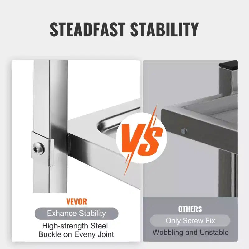 Carrello multiuso/medicale a 3 ripiani in acciaio inossidabile, 45,7 cm (18") H, ruote universali bloccabili, per laboratorio/clinica/cucina/salone