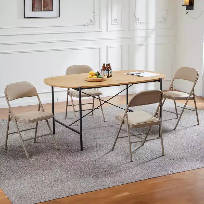Sedie Pieghevoli da Pranzo, Sedie da Cucina in Pelle PU con Struttura in Metallo, Sedie Leggere per Sala da Pranzo, per Esterni e Interni, Nessun Montaggio Richiesto