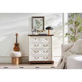 Chest of Drawers, Farmhouse Style 5 Drawer Dresser, Wooden Rustic Large Capacity Nightstand Cabinet for Home Office, Living Room, Bedroom