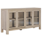 Credenza con ante scorrevoli in vetro, finitura mango invecchiato