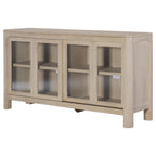 Credenza con ante scorrevoli in vetro, finitura mango invecchiato