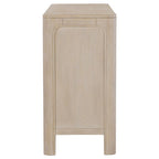 Credenza con ante scorrevoli in vetro, finitura mango invecchiato
