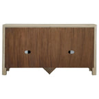 Credenza con ante scorrevoli in vetro, finitura mango invecchiato