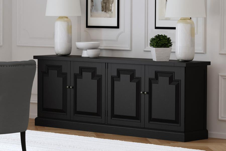 Buffet credenza da sala 4 ante nero anticato e miele
