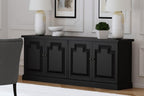 Buffet credenza da sala 4 ante nero anticato e miele