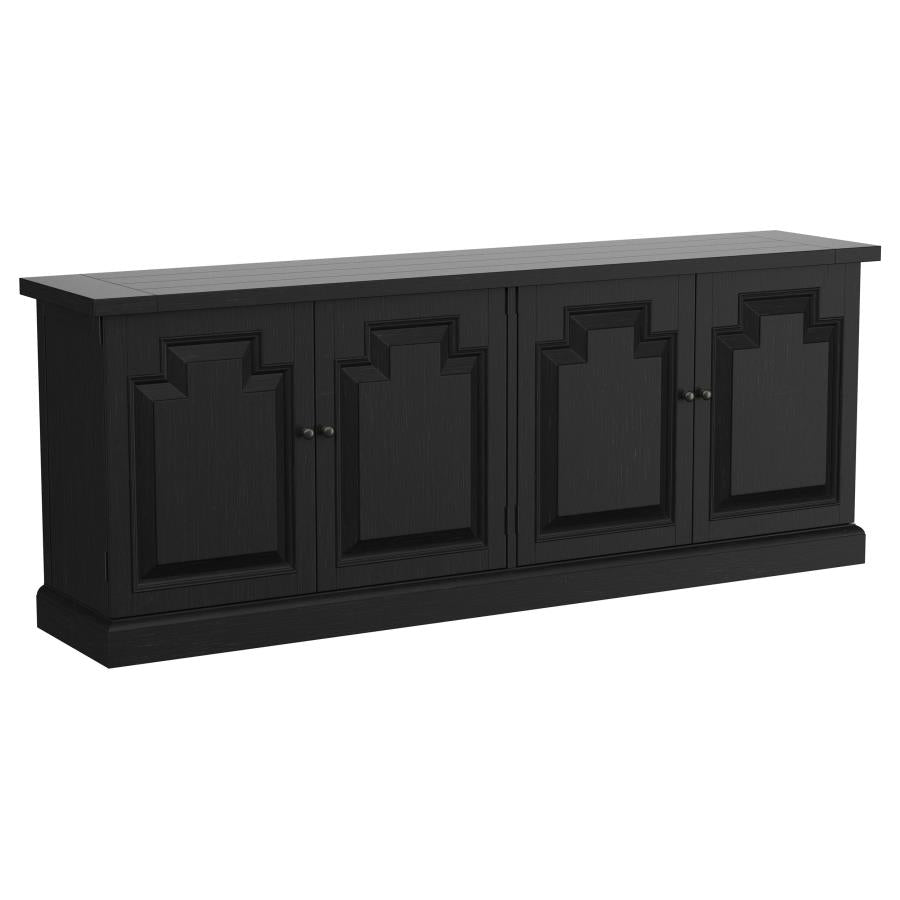 Buffet credenza da sala 4 ante nero anticato e miele