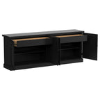 Buffet credenza da sala 4 ante nero anticato e miele