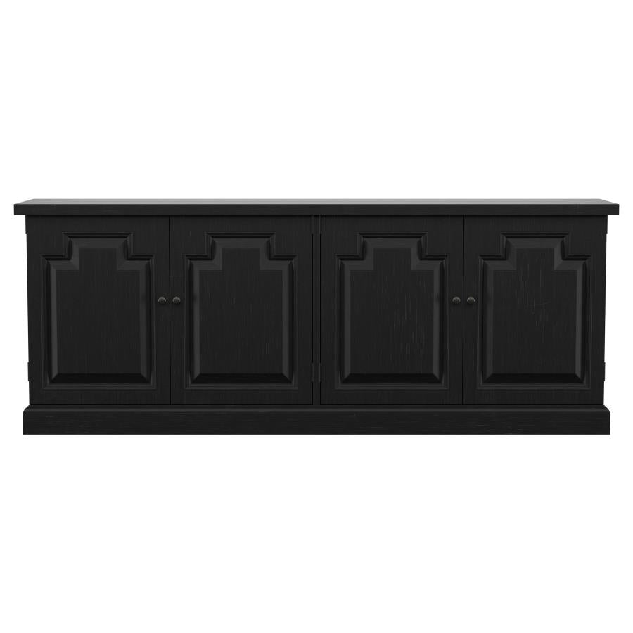 Buffet credenza da sala 4 ante nero anticato e miele