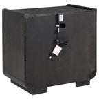 Comodino a 2 cassetti con mensola LED e porte USB, Nero Brunito
