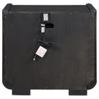 Comodino a 2 cassetti con mensola LED e porte USB, Nero Brunito
