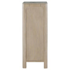 Cassettiera a 5 cassetti per camera da letto in legno di mango anticato con scomparto segreto