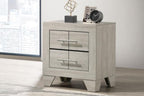 Comodino a 2 cassetti finitura crema rustica maniglie nichel lucido