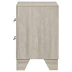 Comodino a 2 cassetti finitura crema rustica maniglie nichel lucido