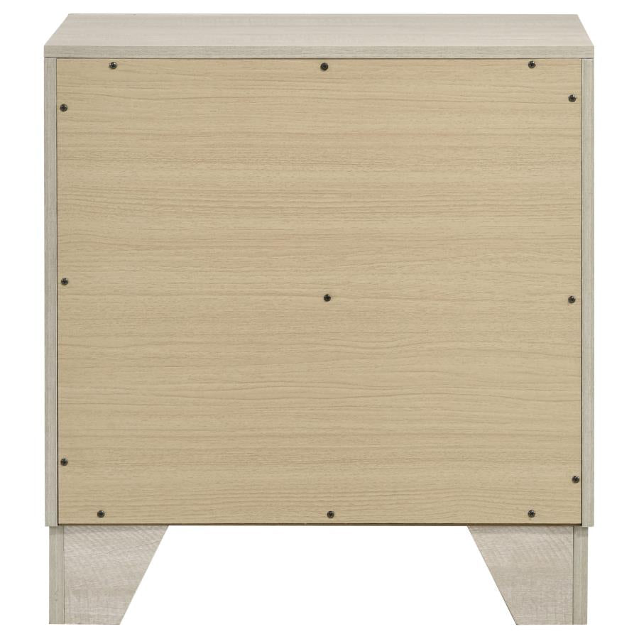 Comodino a 2 cassetti finitura crema rustica maniglie nichel lucido