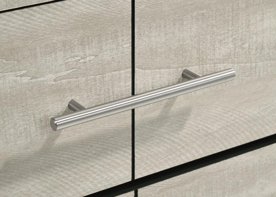 Comodino a 2 cassetti finitura crema rustica maniglie nichel lucido