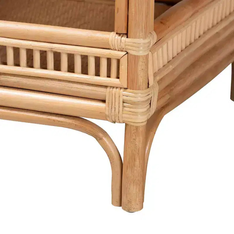 Tavolino da caffè Lombok in rattan naturale: 50 cm di altezza, nessun assemblaggio richiesto, base dal design a forma, 8 kg