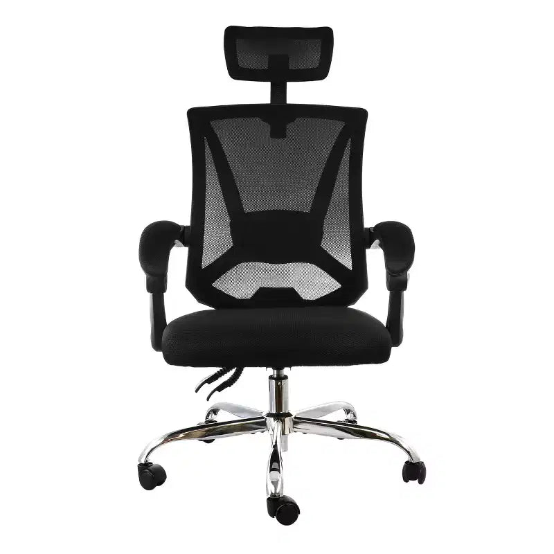 Sedia da Ufficio Girevole Ergonomica in Rete Nera con Poggiatesta Regolabile