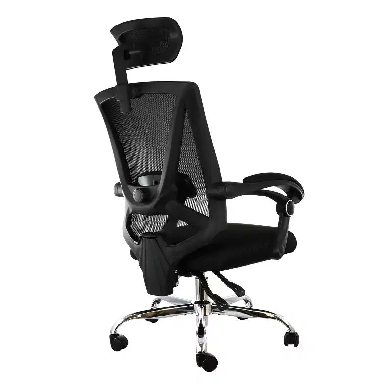 Sedia da Ufficio Girevole Ergonomica in Rete Nera con Poggiatesta Regolabile