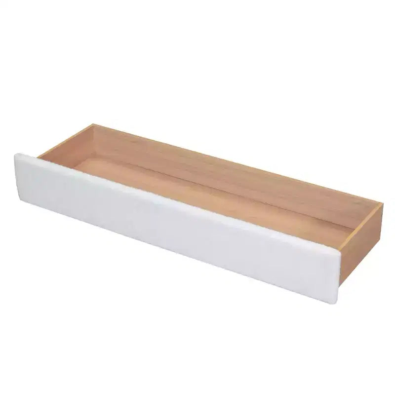 Letto a piattaforma imbottito in pile Teddy matrimoniale queen-size con porte USB e cassetto