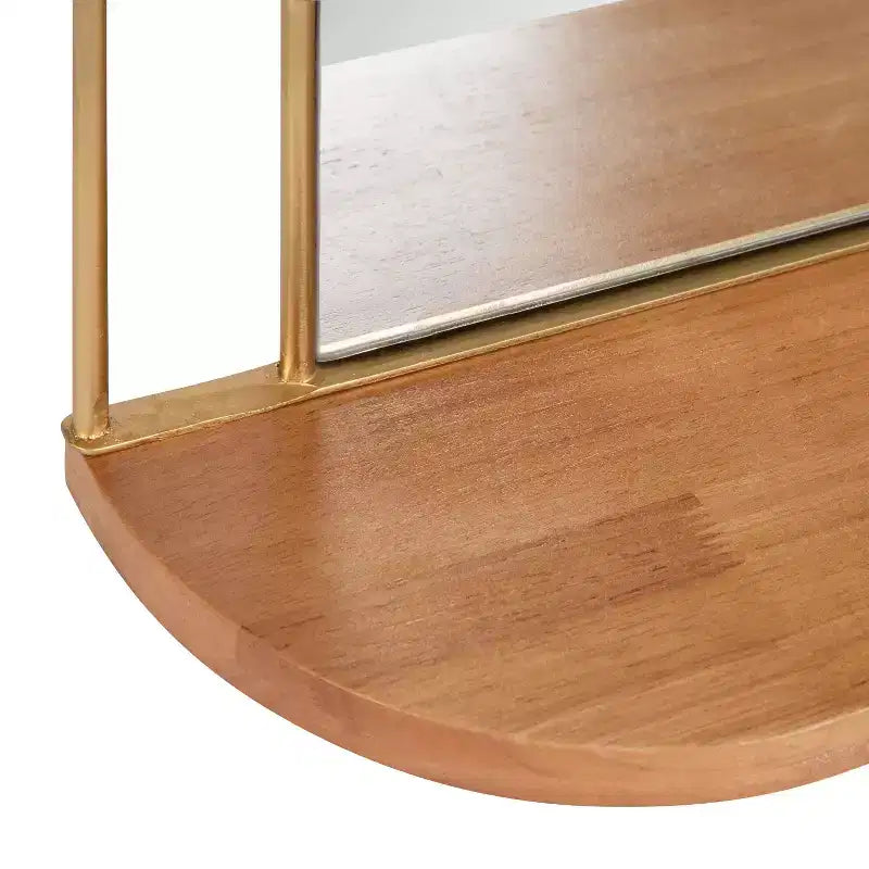 Specchio da parete con cornice Reverie e mensola, 23x30, Naturale