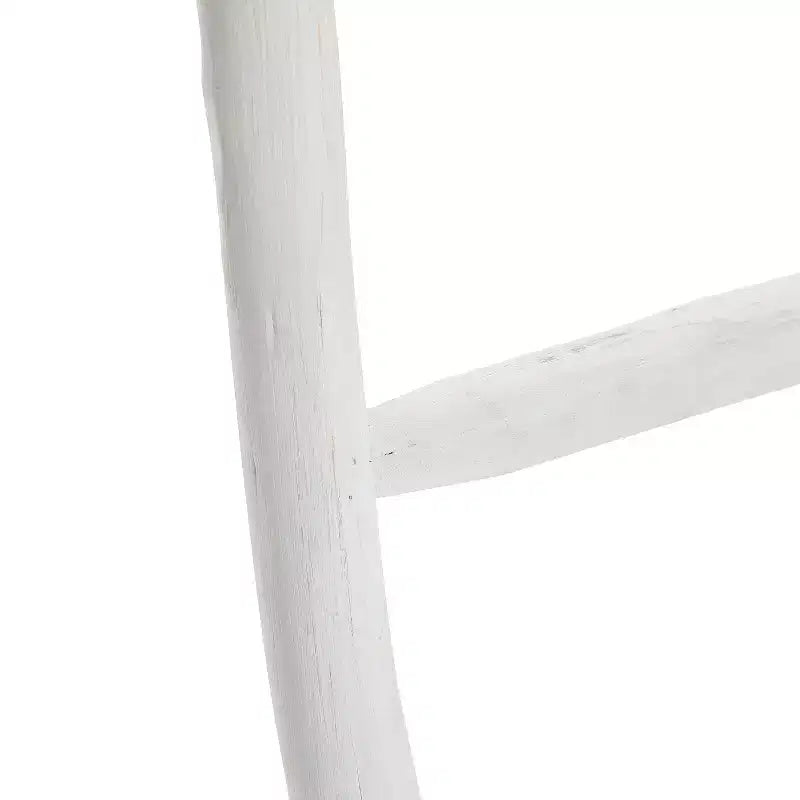 Scala porta-coperte in legno massello bianca a 5 pioli
