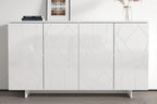Credenza Mid-Century Moderna Bianca con Ampio Spazio di Archiviazione