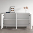 Credenza Mid-Century Moderna Bianca con Ampio Spazio di Archiviazione