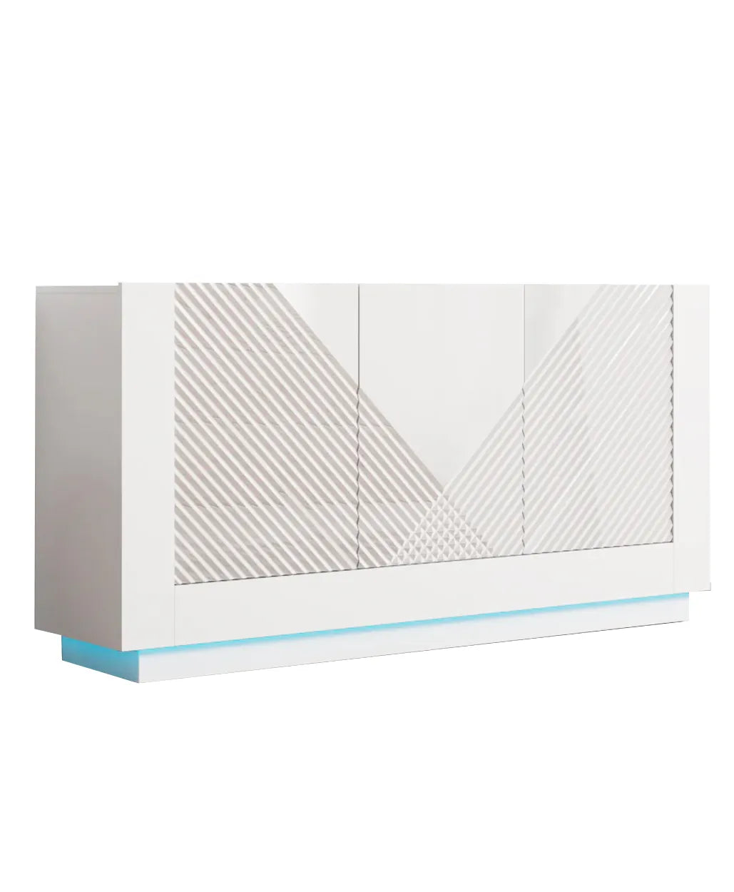 Credenza Madia Laccata Bianca con Luci LED